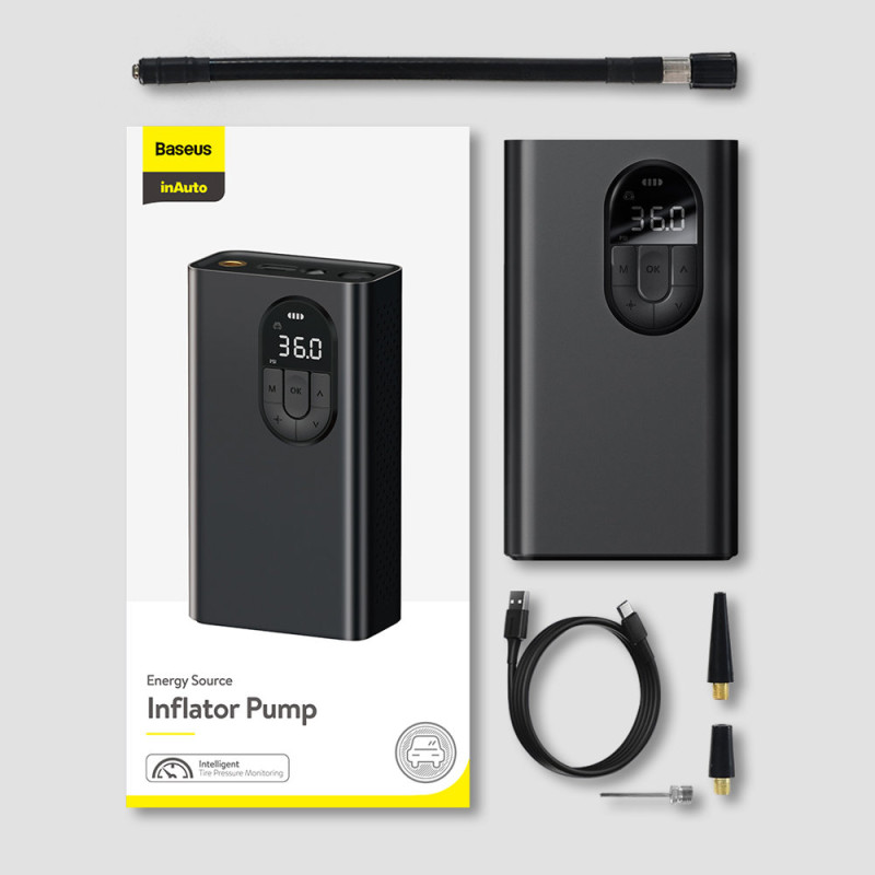 Автомобільний насос Baseus Energy Source Inflator Pump Black (CRNL040001)