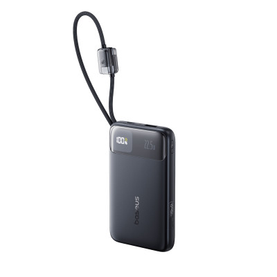 Зовнішній акумулятор Baseus EnerFill FC11 Digital Display Power Bank with Dual Built-in Cables 10000mAh 22.5W Cosmic Black (E0027R04)