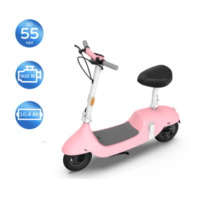 Електросамокат з сидінням OKAI Ceetle PRO EA10C Pink 10', 350(900)W, 25Km/h, 10.4Ah, 55Km, 20%, NFC, App.29kg (EA10C-P)