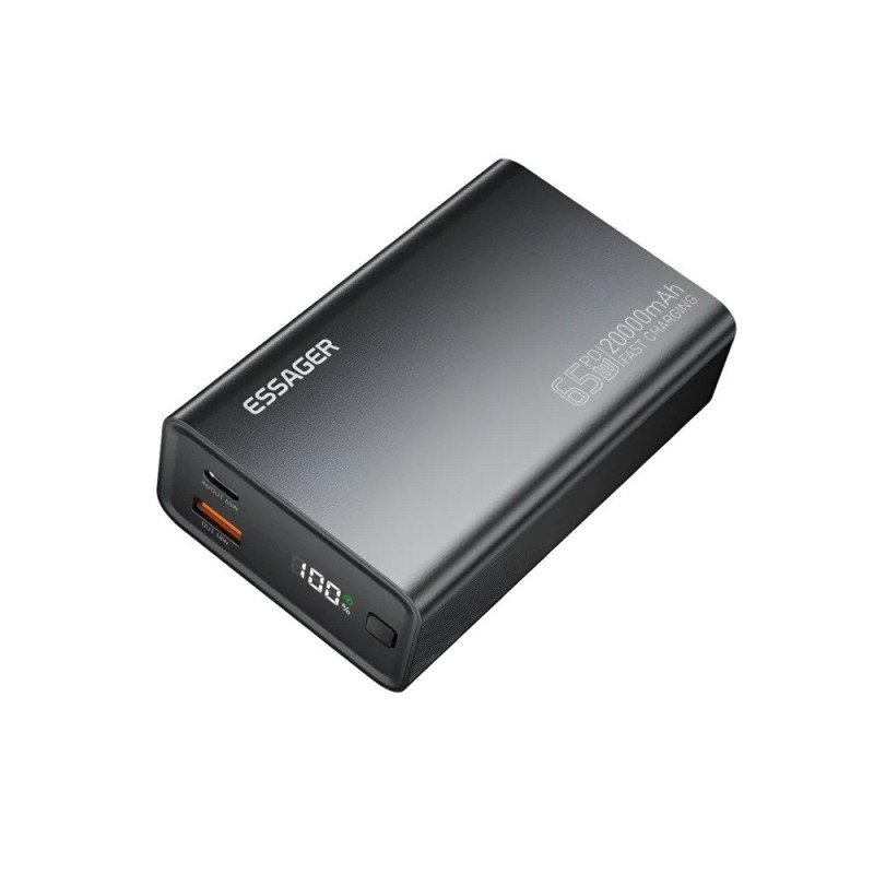 Зовнішній акумулятор ESSAGER EDY65-LD01-Z 20000 mAh 65W black (EDY65-LD01-Z)