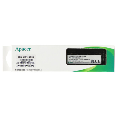 Оперативна пам'ять DDR4 Apacer 8GB 2666MHz CL19 1024x8 SODIMM (ES.08G2V.GNH)