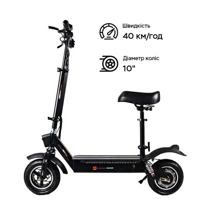 Електросамокат Freego ES-10C 10" 500W, 10,4Ah, 40km, 40km/h, Black (ES-10C)