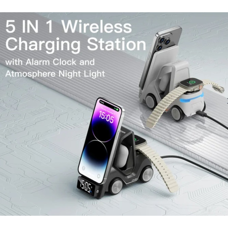 Бездротовий зарядний пристрій ESSAGER Forklift desktop wireless charger 15w white (EWXZM-CC02-Z)