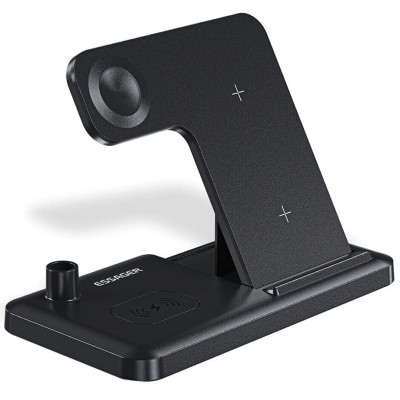 Бездротовий зарядний пристрій Essager Jiecheng 4-in-1 desktop wireless charging  black (EWXZM-JC01-Z) (EWXZM-JC01-Z)