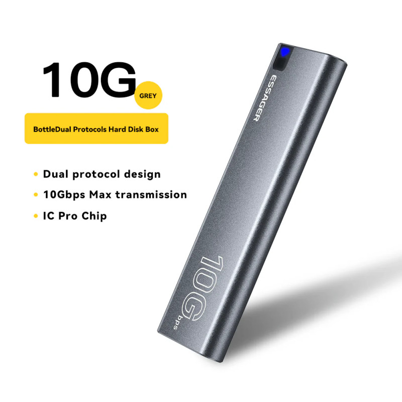 Зовнішня кишеня для накопичувача ESSAGER Starship dual protocol Hard Disk Box Grey (EYPSN-XJ0G-Z)
