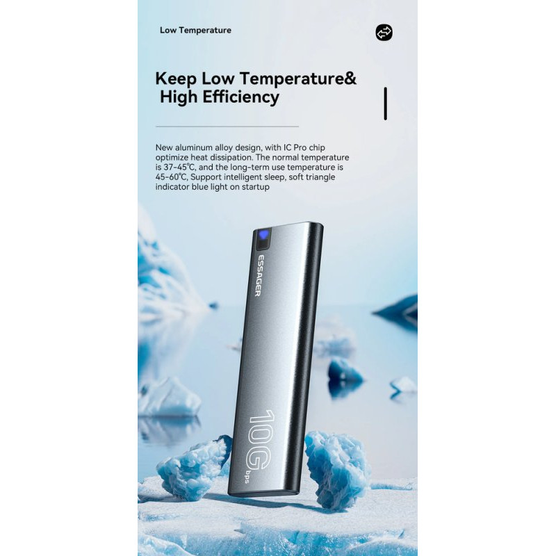 Зовнішня кишеня для накопичувача ESSAGER Starship dual protocol Hard Disk Box Grey (EYPSN-XJ0G-Z)