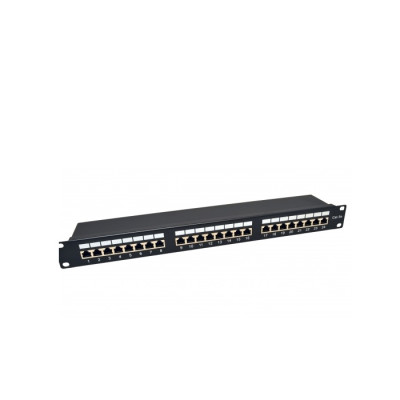 Патч-панель ATcom, 19" 24хRJ-45 FTP 1U cat.5е, в зборі з організатором (FP5224)