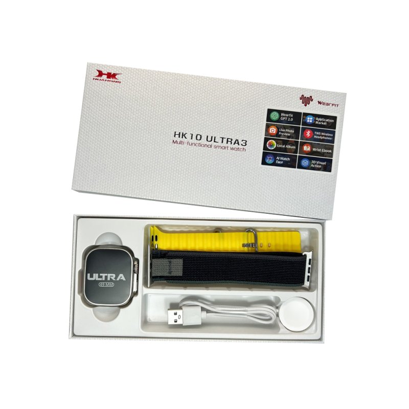 Смарт-годинник HK 10 Ultra 3 49mm. 260 mAh. IP67+Amoled Yellow (HK10U3Yellow)