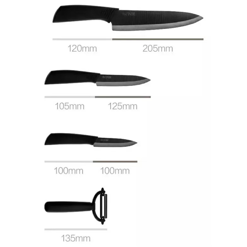 Набір ножів з 4 предметів Xiaomi HuoHou Nano Ceramic Knifes Set 4 pcs (HU0010)