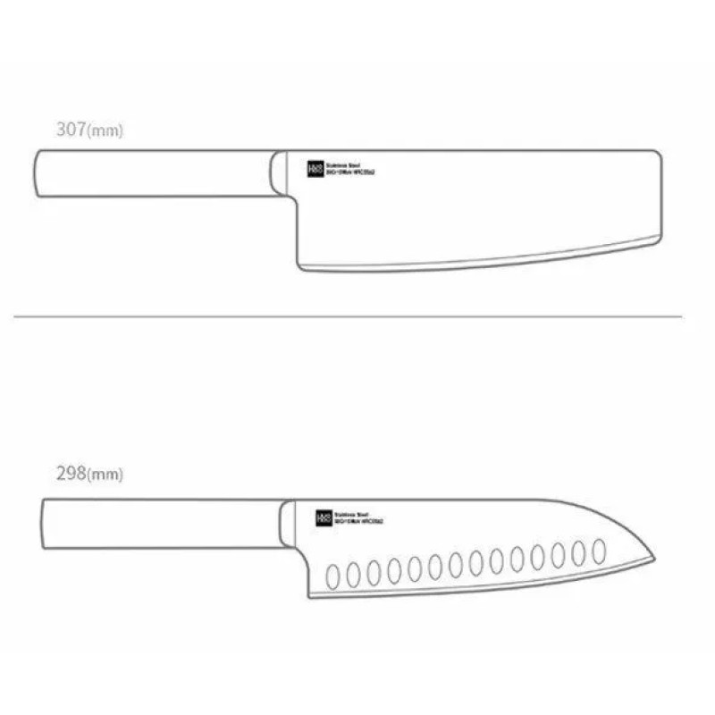 Набір ножів з 2 предметів Xiaomi HuoHou Heat Knife Set Black 2 pcs (HU0015)