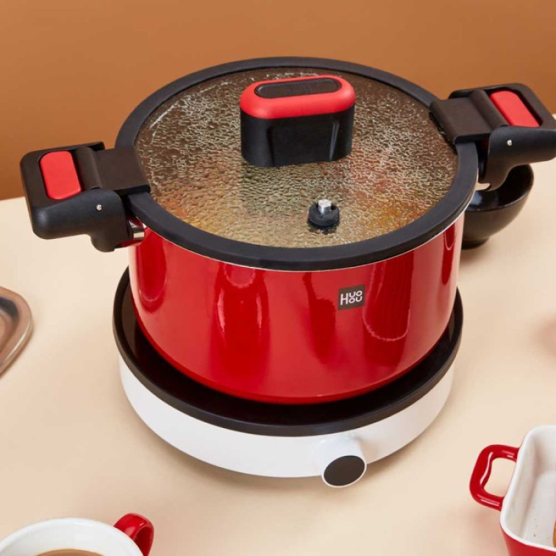 Кастрюля-cкороварка Xiaomi HuoHou Stainless Steel Enamel Micro Pressure Cooker (Red) (HU0160)