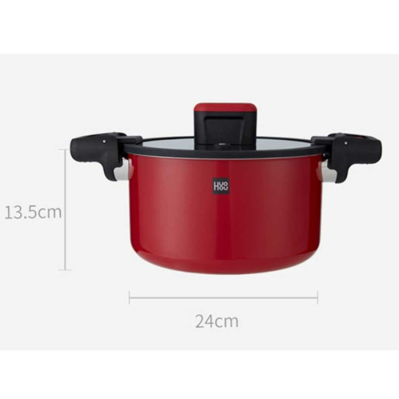 Кастрюля-cкороварка Xiaomi HuoHou Stainless Steel Enamel Micro Pressure Cooker (Red) (HU0160)