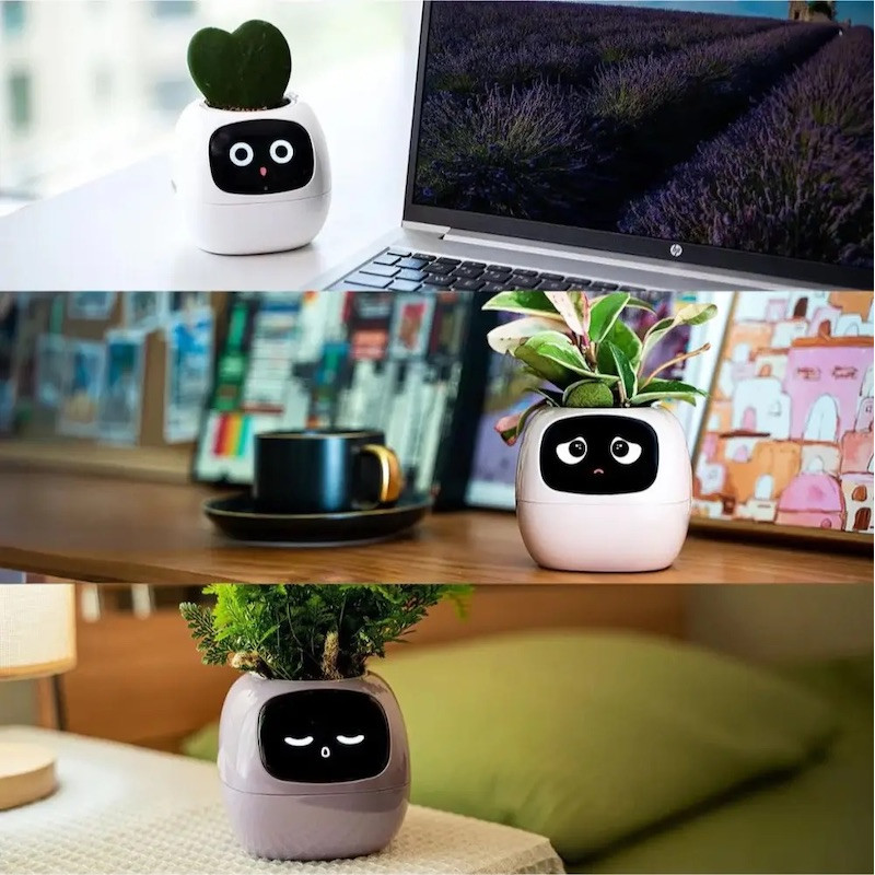 Інтерактивний розумний горщик для рослин Ivy Smart Planter Tuya AI, Pink (ISPTAP)