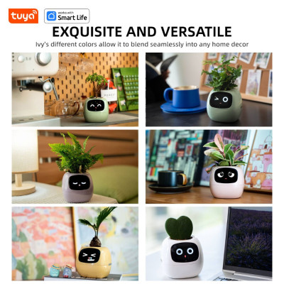 Інтерактивний розумний горщик для рослин Ivy Smart Planter Tuya AI, Purple (ISPTAPR)