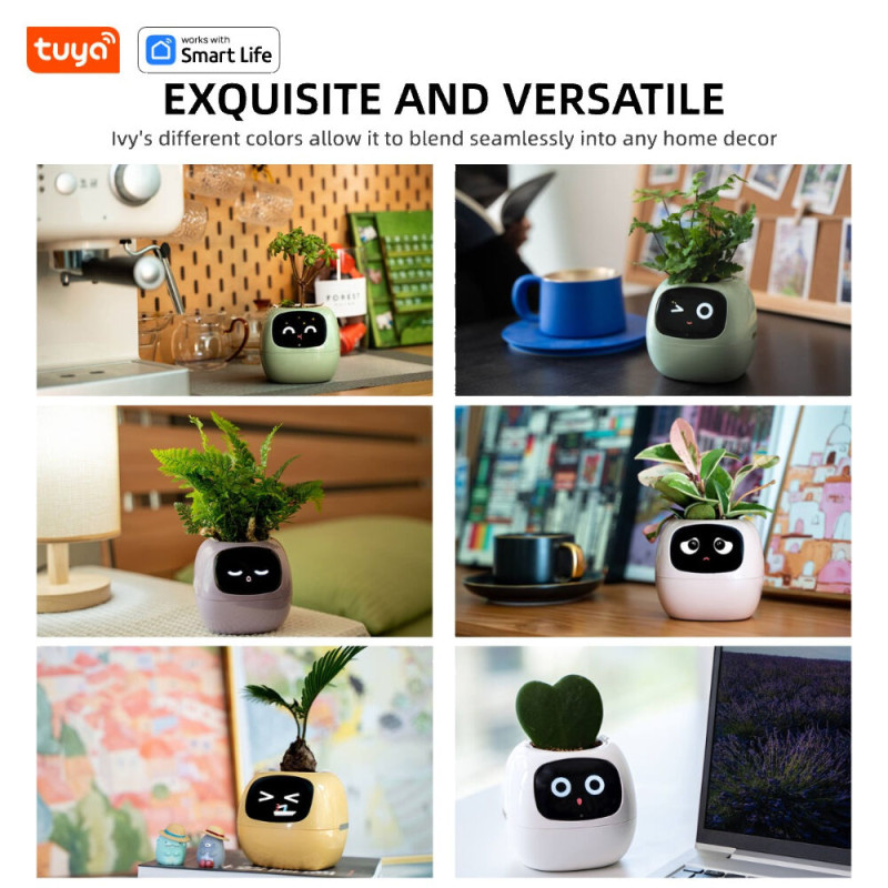 Інтерактивний розумний горщик для рослин Ivy Smart Planter Tuya AI, Purple (ISPTAPR)