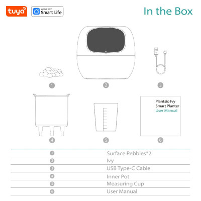 Інтерактивний розумний горщик для рослин Ivy Smart Planter Tuya AI, Purple (ISPTAPR)