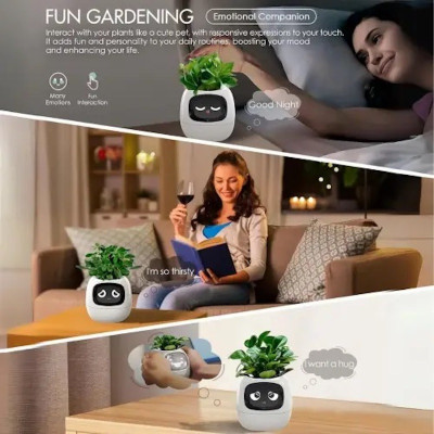 Інтерактивний розумний горщик для рослин Ivy Smart Planter Tuya AI, White (ISPTAW)