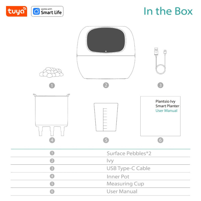 Інтерактивний розумний горщик для рослин Ivy Smart Planter Tuya AI, Yellow (ISPTAY)