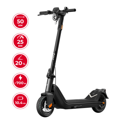 Електросамокат NIU KQi3 Pro Black 9.5", 350(700)W, 10.4Ah, 50km, 25km/h, 20%, App, 20,3 kg (K3P31EB1E11)