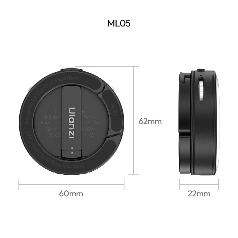 Відеосвітло Ulanzi ML05 MagLock Fill Light (Black) (L183)