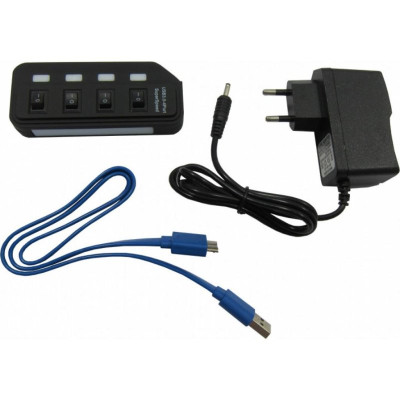 USB-хаб Lapara LA-USB305 USB 3.0 4 switches for each USB port with power supply 2А/5В Black (LA-USB305)