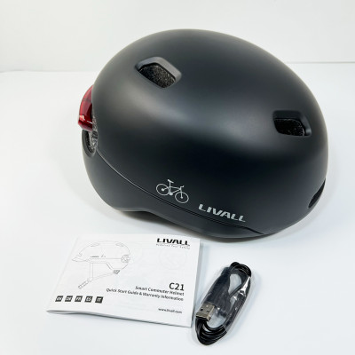 Захисний шолом Livall C21 (L) Midnight Black (57-61см), сигнал стопів (LIV-000C21-5341)