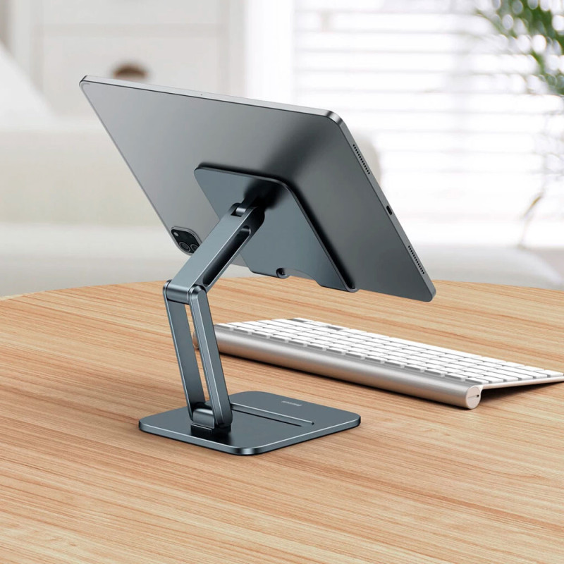 Тримач для мобiльного Baseus Desktop Biaxial Foldable Metal Stand (for Tablets) Grey (LUSZ000113)