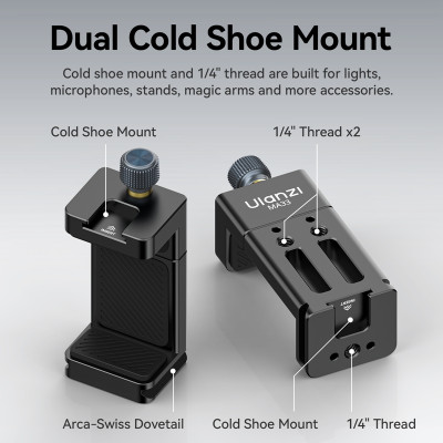 Тримач для телефону Ulanzi MA33 Phone Holder Black (M022) Тримач для телефону Ulanzi MA33 Phone Holder Black (M022)