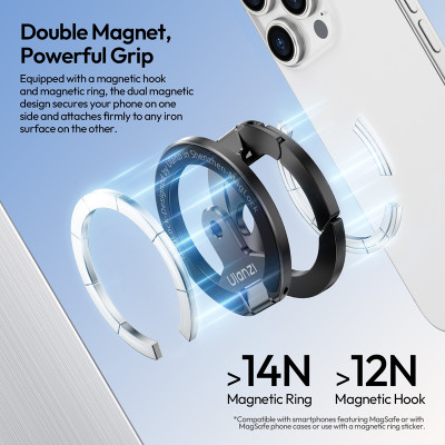Тримач Ulanzi MA02 MagLock Dual Magnetic Phone Stand(Black) (M067) Тримач Ulanzi MA02 MagLock Dual Magnetic Phone Stand(Black) (M067)
