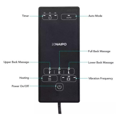 Масажна накидка на крісло NAIPO MGBK-2606H Neck & Back Massager (MGBK-2606H)