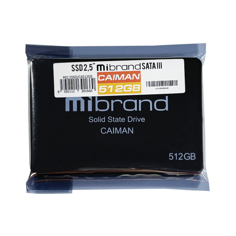 Накопичувач SSD Mibrand Caiman 512GB 2.5" 7mm SATAIII Bulk (MI2.5SSD/CA512GB)