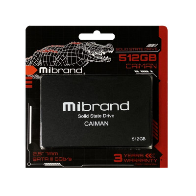 Накопичувач SSD Mibrand Caiman 512GB 2.5" 7mm SATAIII Standard (MI2.5SSD/CA512GBST)