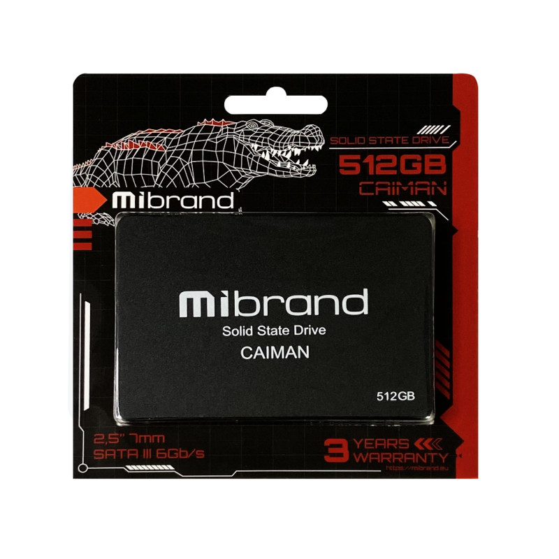 Накопичувач SSD Mibrand Caiman 512GB 2.5" 7mm SATAIII Standard (MI2.5SSD/CA512GBST)
