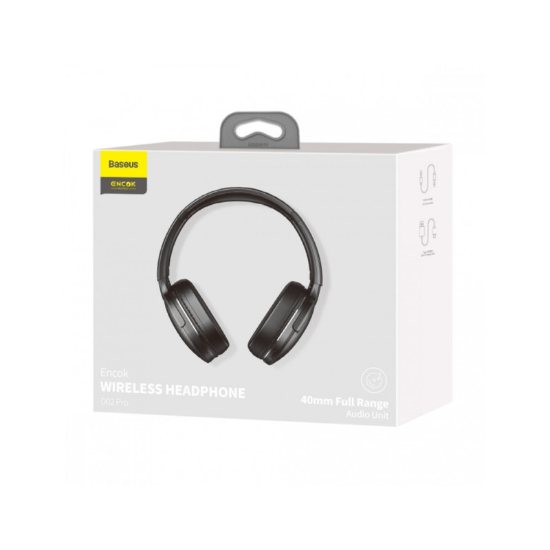 Бездротові накладні навушники Baseus Encok Wireless headphone D02 Pro Black (2022 Edition) (NGTD010301)