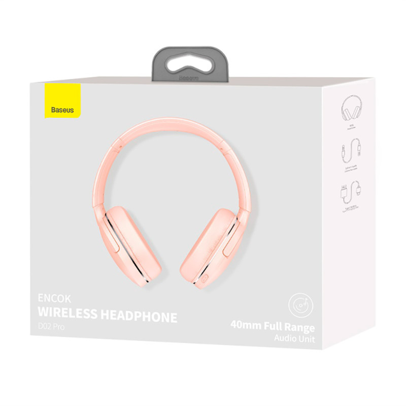 Бездротові накладні навушники Baseus Encok Wireless headphone D02 Pro Pink (NGTD010304)