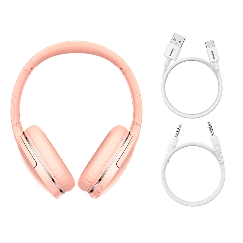 Бездротові накладні навушники Baseus Encok Wireless headphone D02 Pro Pink (NGTD010304)