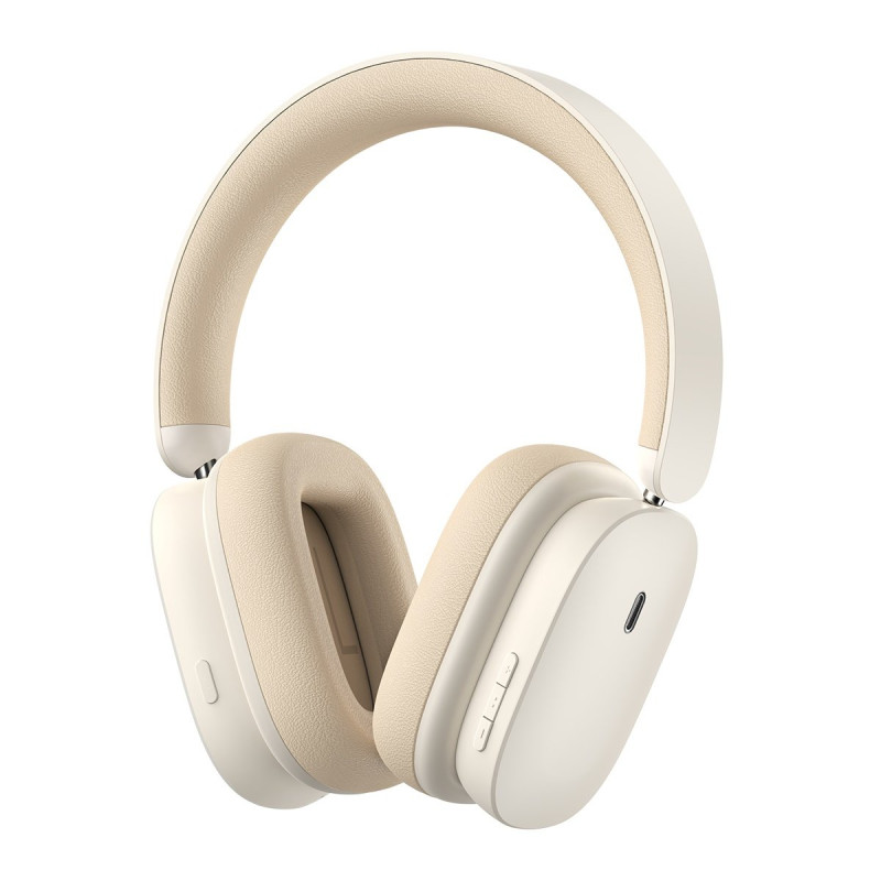 Бездротові накладні навушники Baseus Bowie H1 Noise-Cancellation Wireless Headphones Creamy-White (NGTW230202)