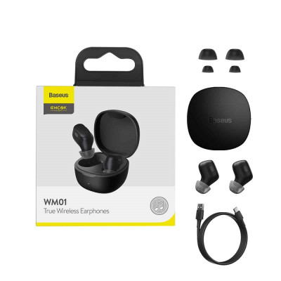 Бездротові навушники Baseus Encok True Wireless Earphones WM01 Black (NGTW240001) Бездротові навушники Baseus Encok True Wireless Earphones WM01 Black (NGTW240001)