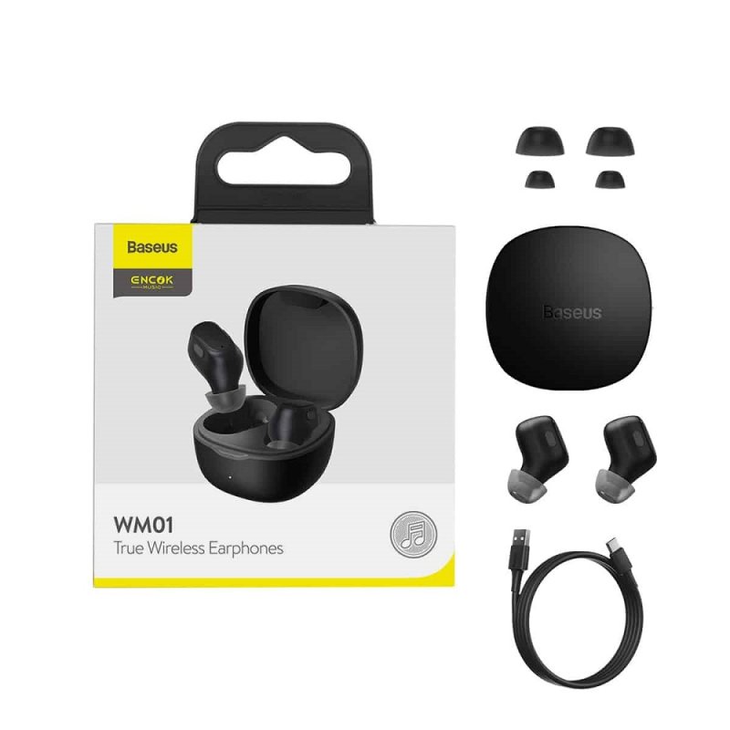 Бездротові навушники Baseus Encok True Wireless Earphones WM01 Black (NGTW240001)