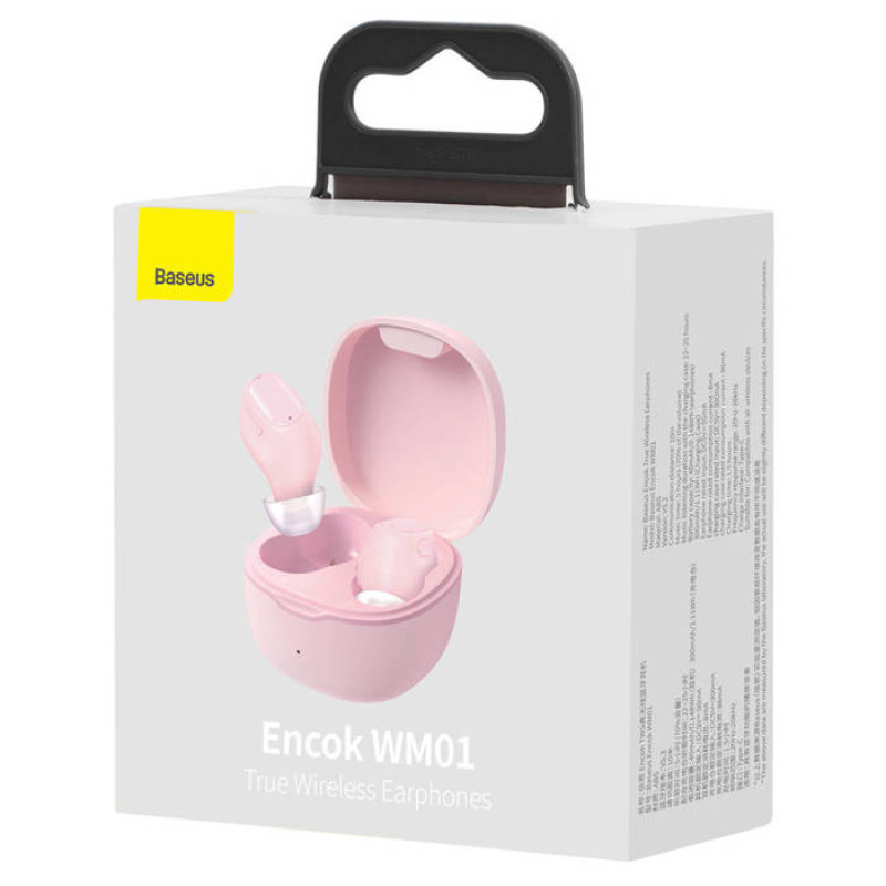 Бездротові навушники Baseus Encok True Wireless Earphones WM01 Pink (NGTW240004)
