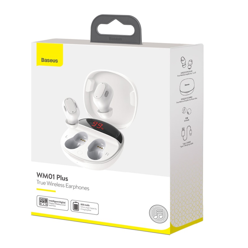Бездротові навушники Baseus Encok True Wireless Earphones WM01 Plus White (NGWM010002)