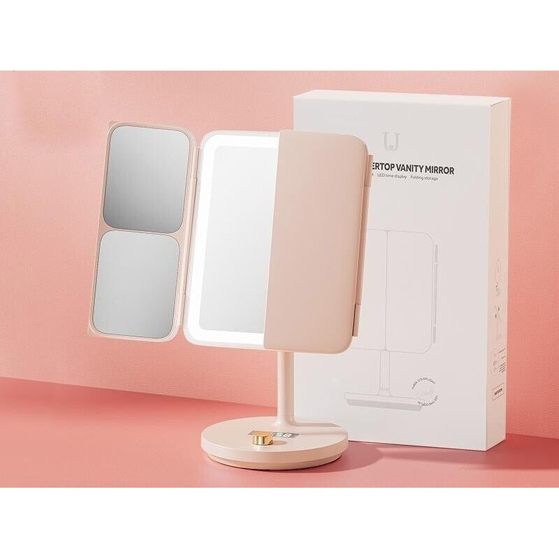 Дзеркало для макіяжу Xiaomi JordanLED table folding cosmetic mirror Pink (NV536)