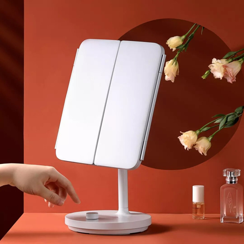 Дзеркало для макіяжу Xiaomi JordanLED table folding cosmetic mirror Pink (NV536)