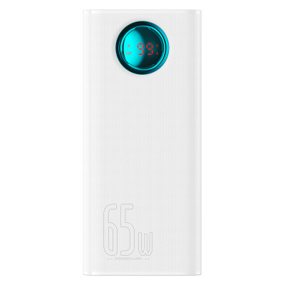 Зовнішній акумулятор Baseus Amblight Digital Display Fast Charge Power Bank 26800mAh 65W Stellar White (P10022402223-00)
