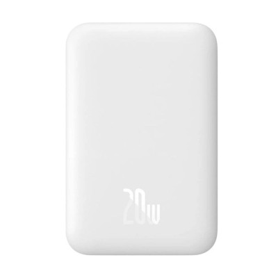 Зовнішній акумулятор Baseus Magnetic Mini Air Wireless Fast Charge Power Bank 6000mAh 20W Stellar White（With Simple Series Charging Cable Type-C to (P10059002223-00)
