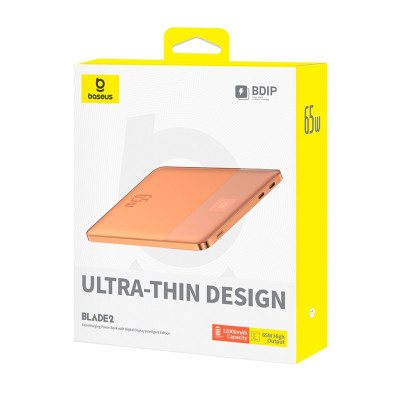 Зовнішній акумулятор Baseus Blade2 Fast-Charging Power Bank with Digital Display Intelligent Edition 12000mAh 65W Canyon Coral  (with Baseus Mini Whit (P10063801733-00)