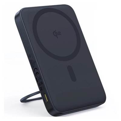 Зовнішній акумулятор Baseus PicoGo Qi2 Magnetic Power Bank with Rotatable Stand 5000mAh 20W Cosmic Black (with Simply Series Charging Cable Type-C (P10076802123-00)