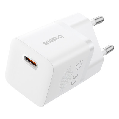 Мережевий зарядний пристрій з кабелем Baseus GaN5 Fast Charger (mini) 1C 25W EU Moon White (with: Fast Charging Data Cable Type-C) (P10110909213-01) Мережевий зарядний пристрій з кабелем Baseus GaN5 Fast Charger (mini) 1C 25W EU Moon White (with: Fast Charging Data Cable Type-C) (P10110909213-01)