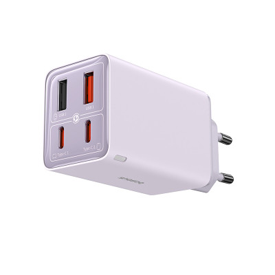 Мережевий зарядний пристрій з кабелем Baseus GaN6 Pro Fast Charger 2C+2U 65W EU Star Purple(With:Mini White Cable C to C 100W(20V/5A) 1m Star Purple） (P10162701533-00)