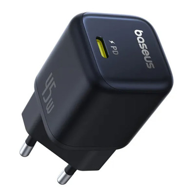 Мережевий зарядний пристрій Baseus PicoGo GaN Fast Charger 1C 45W EU Cosmic Black (P10176800123-00)